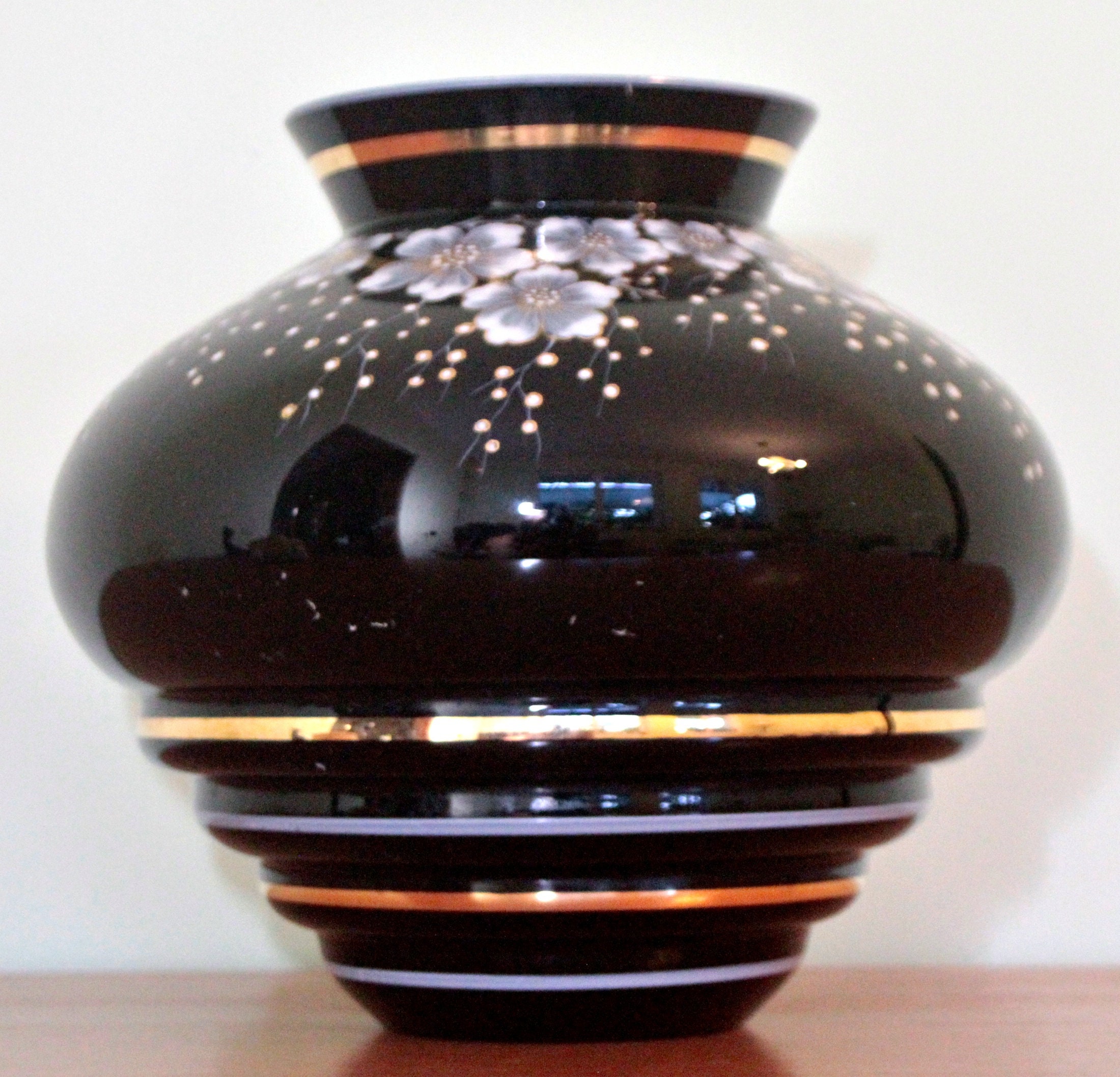 フェントン　花瓶　ヴィンテージ　① USA製ヴィンテージ1940年代Fentonオールドフェントン花瓶/小物入れホブ