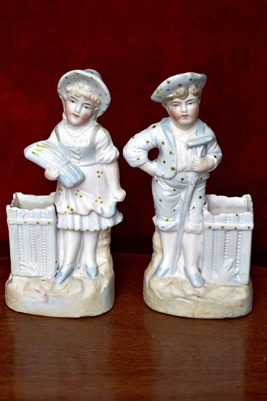 A Pair of Antique German Porcelain Figurines Etsy