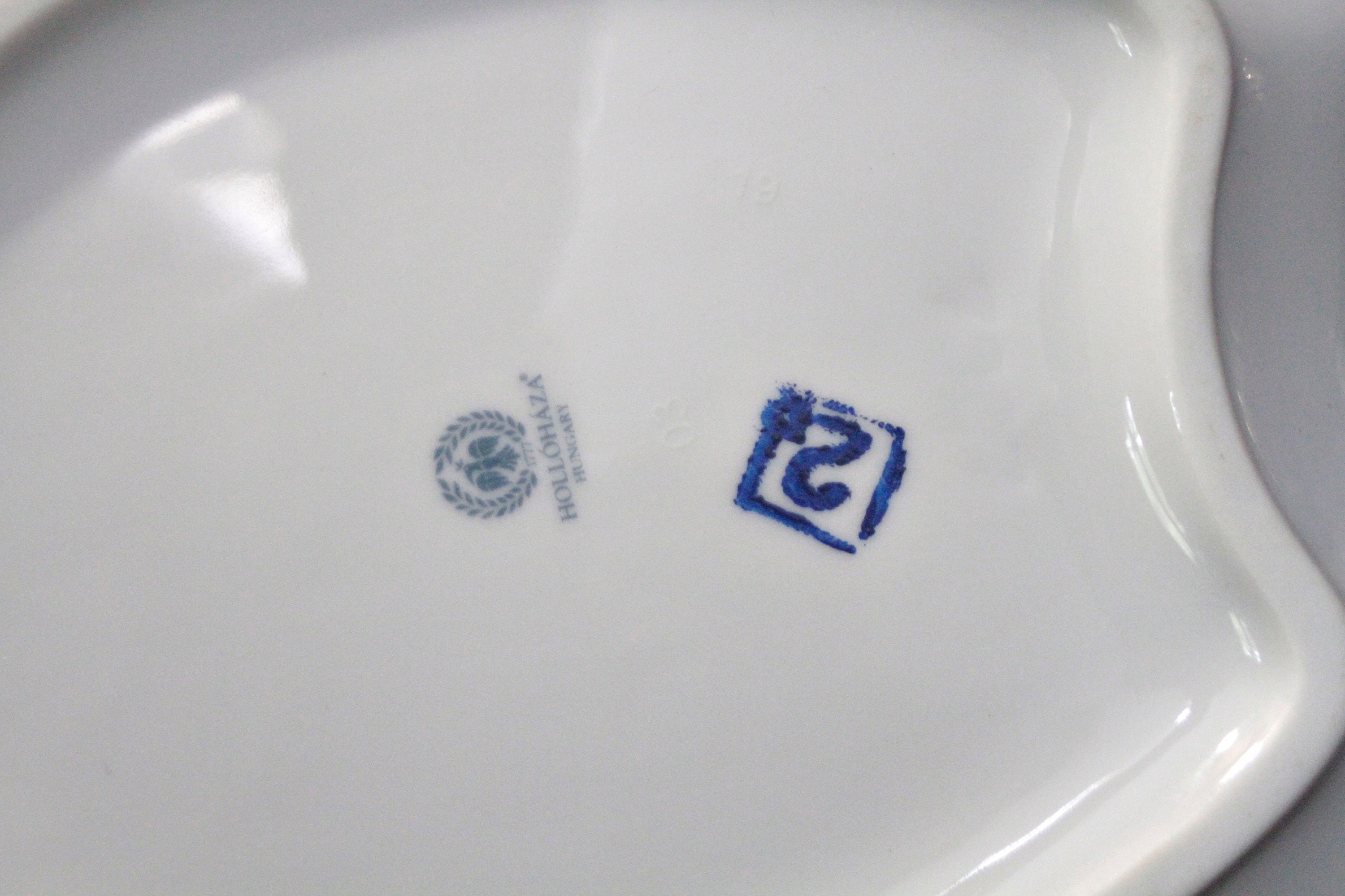 Vintage - Hollohaza, Hungarian Porcelain Leaf Shape Serving Dish