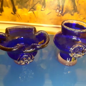 2 of Stylish Czechoslovakia Vintage Hand Made Glass Vases