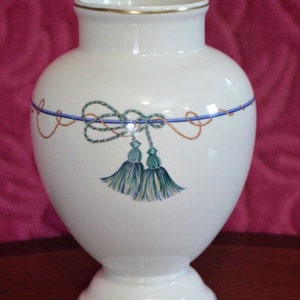 Villeroy & Boch VERDI Vase 6.5&quot; Porcelain Rope String Tassel France