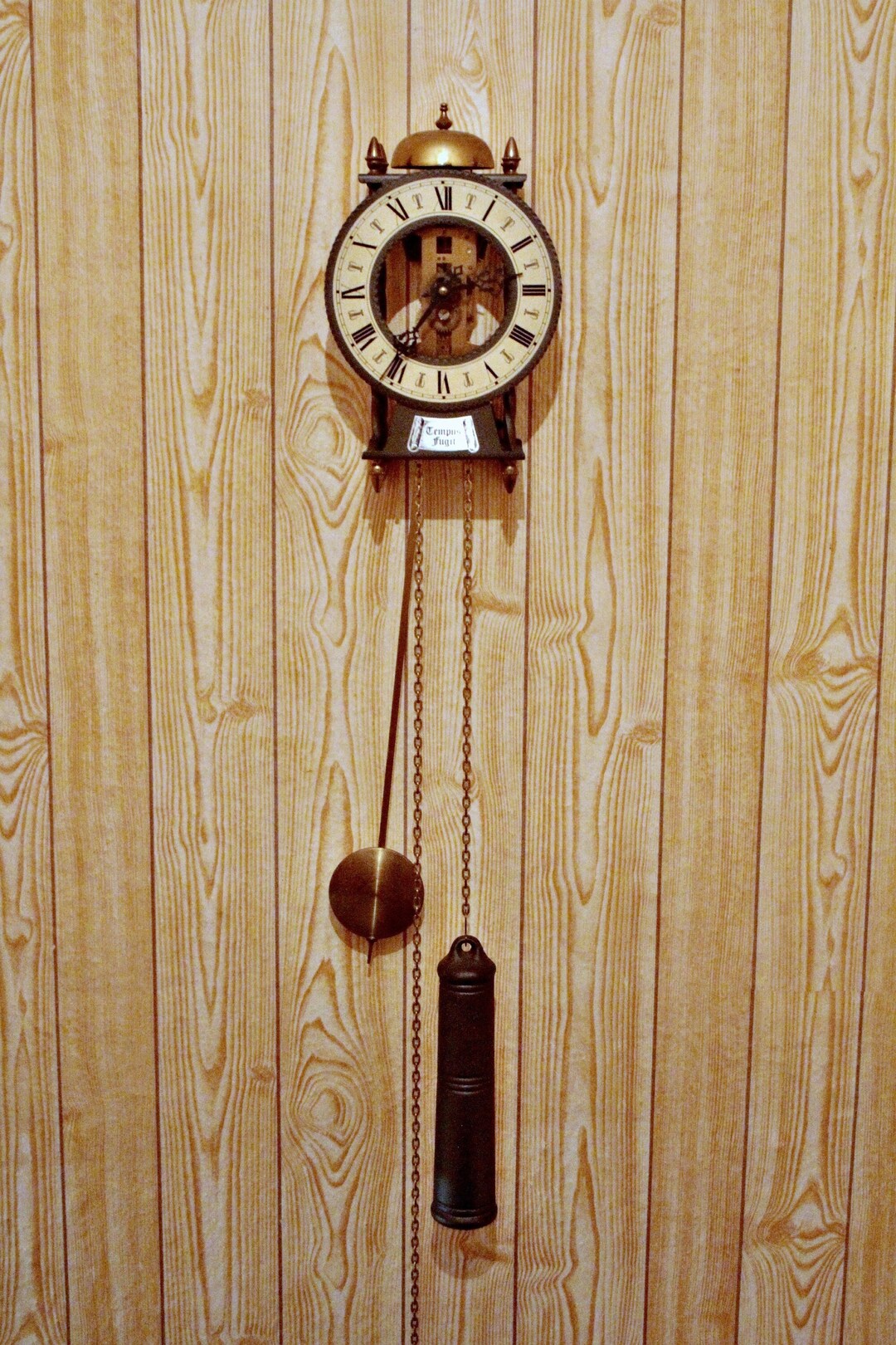 Antique German Clock Skeleton Wall Clock Weightdriven Pendulum Etsy