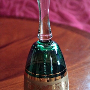 Campana in vetro dorato Boho verde vintage