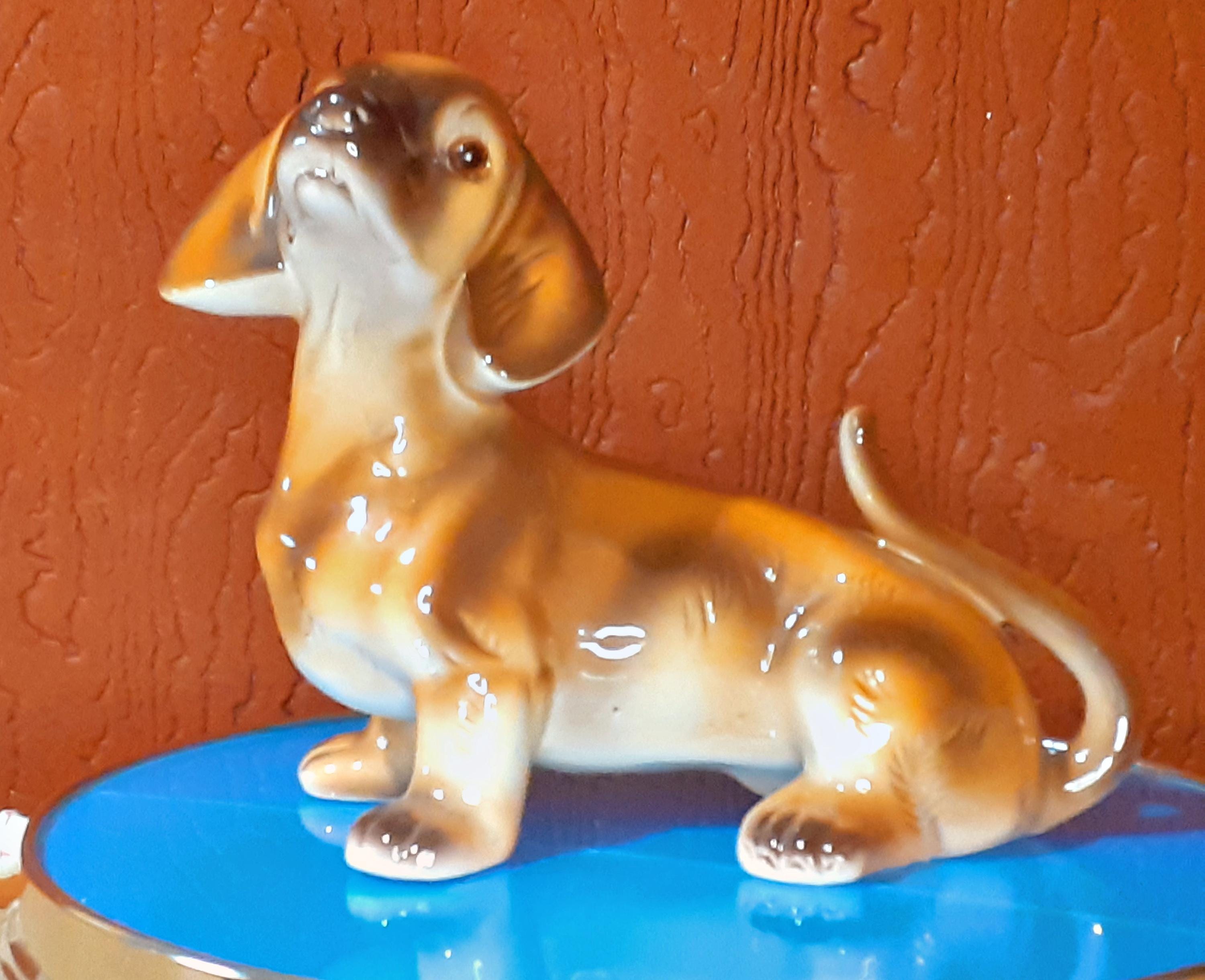 Vintage German Porcelain Dog Figurine - Etsy