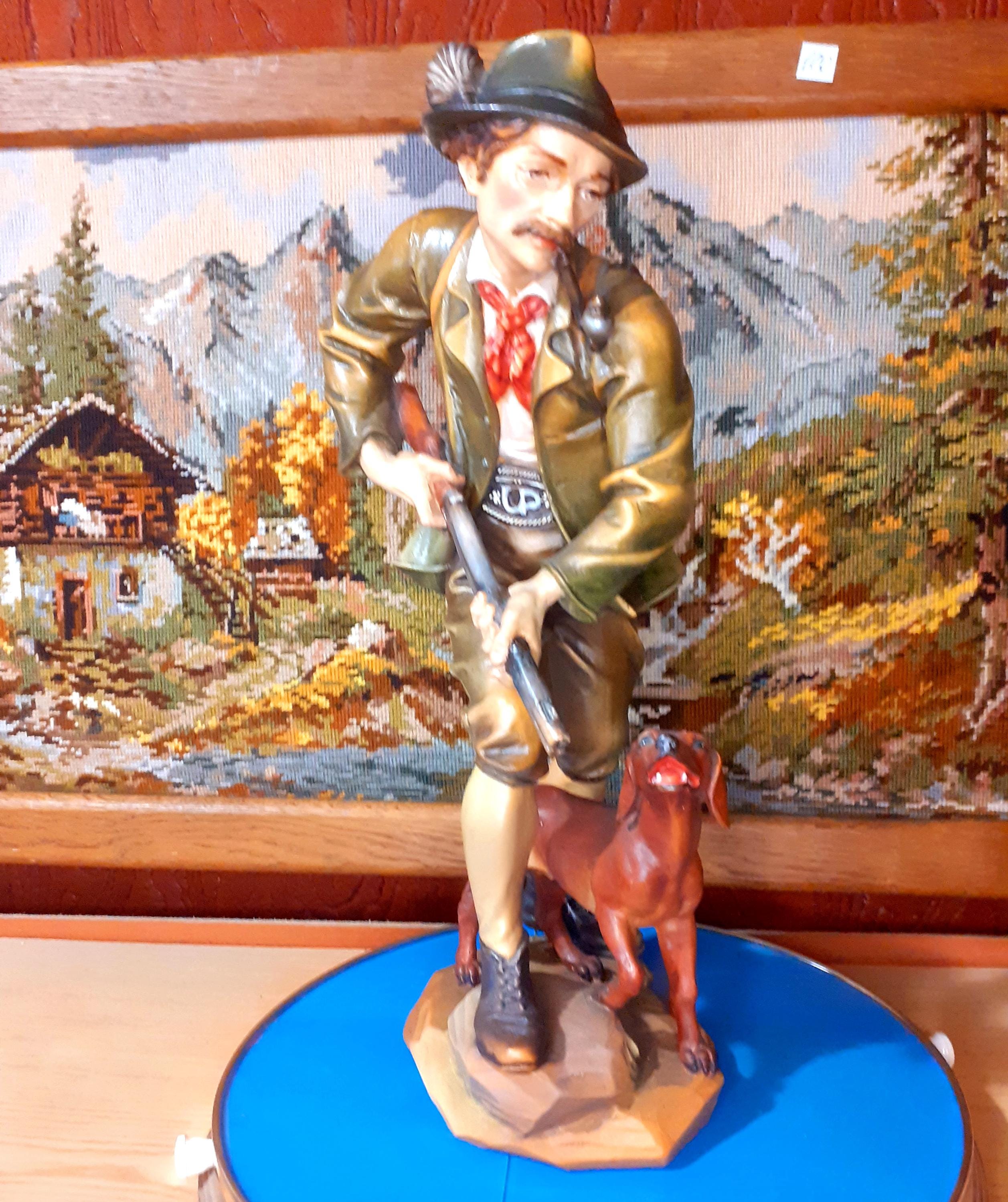 80s【TETE HOMME】ウッドハンガー レア 希少 ヴィンテージ Vintage Hans U ADOLF HEINZELLER Rabbit Hunter Wood Carving