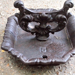 Victorian Cast Iron Boot Scraper: Ornate Fairy House with Dog