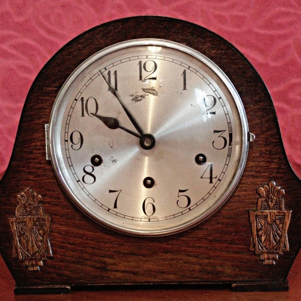 Vintage Art Deco German Mantel Clock with Westminster Chimes