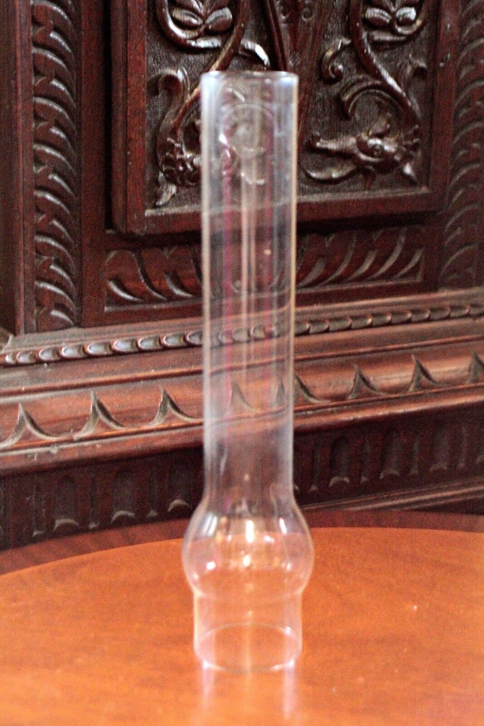 Antique Fireproof Glass Oil Lamp Chimney Flute Shade Cover 47 Mm