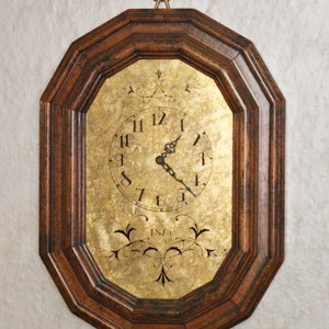 Vintage German  Quartz Wall Clock in Antique Oak Case