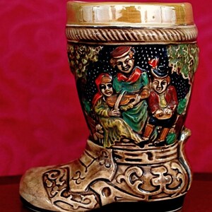 Vintage German Salt Glazed Ceramic Boot