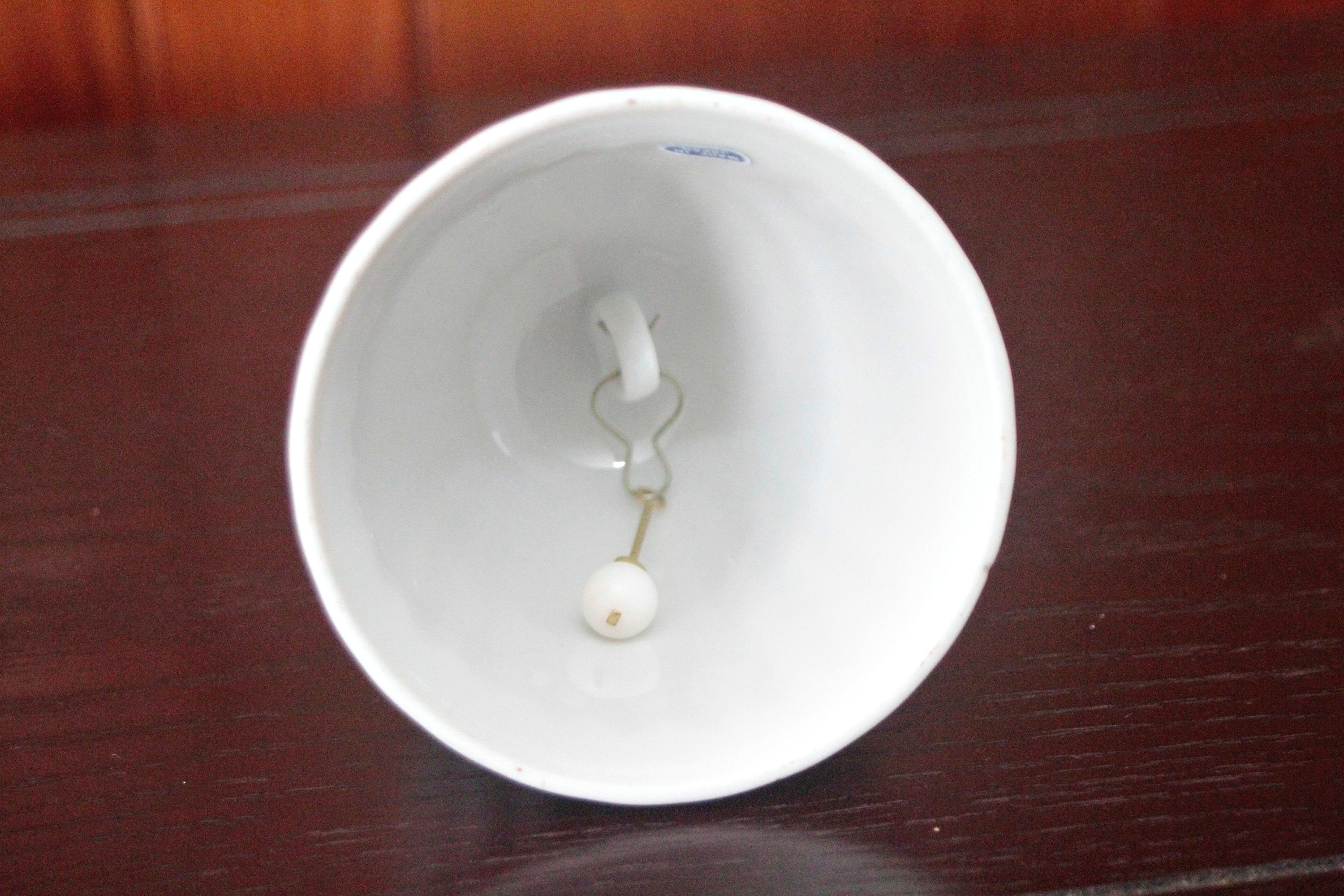 Vintage White Ceramic 3D Butterfly Floral Bell, Made in Japan