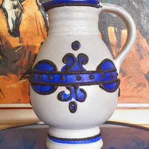 Vintage Marei Keramik &#39;Brugge&#39; Jug Vase West German Pottery Fat Lava 1970&#39;s