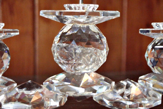 Swarovski Crystal Three Pin Candle Holder - Etsy