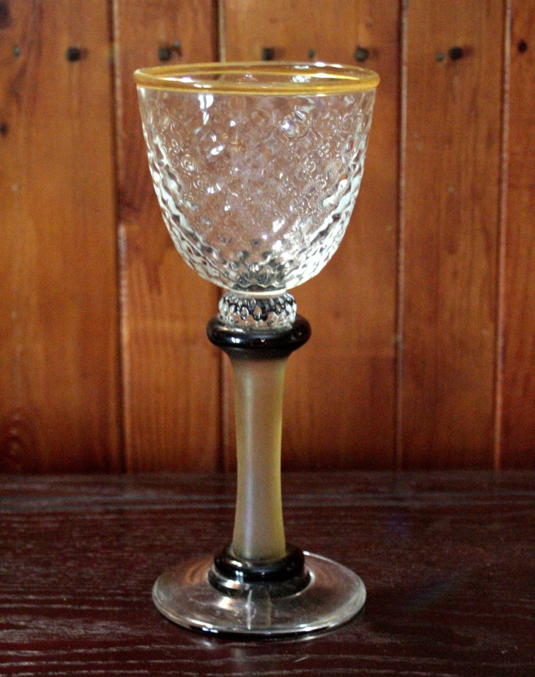 English Rare Paul Barcroft Studio Art Glass Wine Goblet Etsy