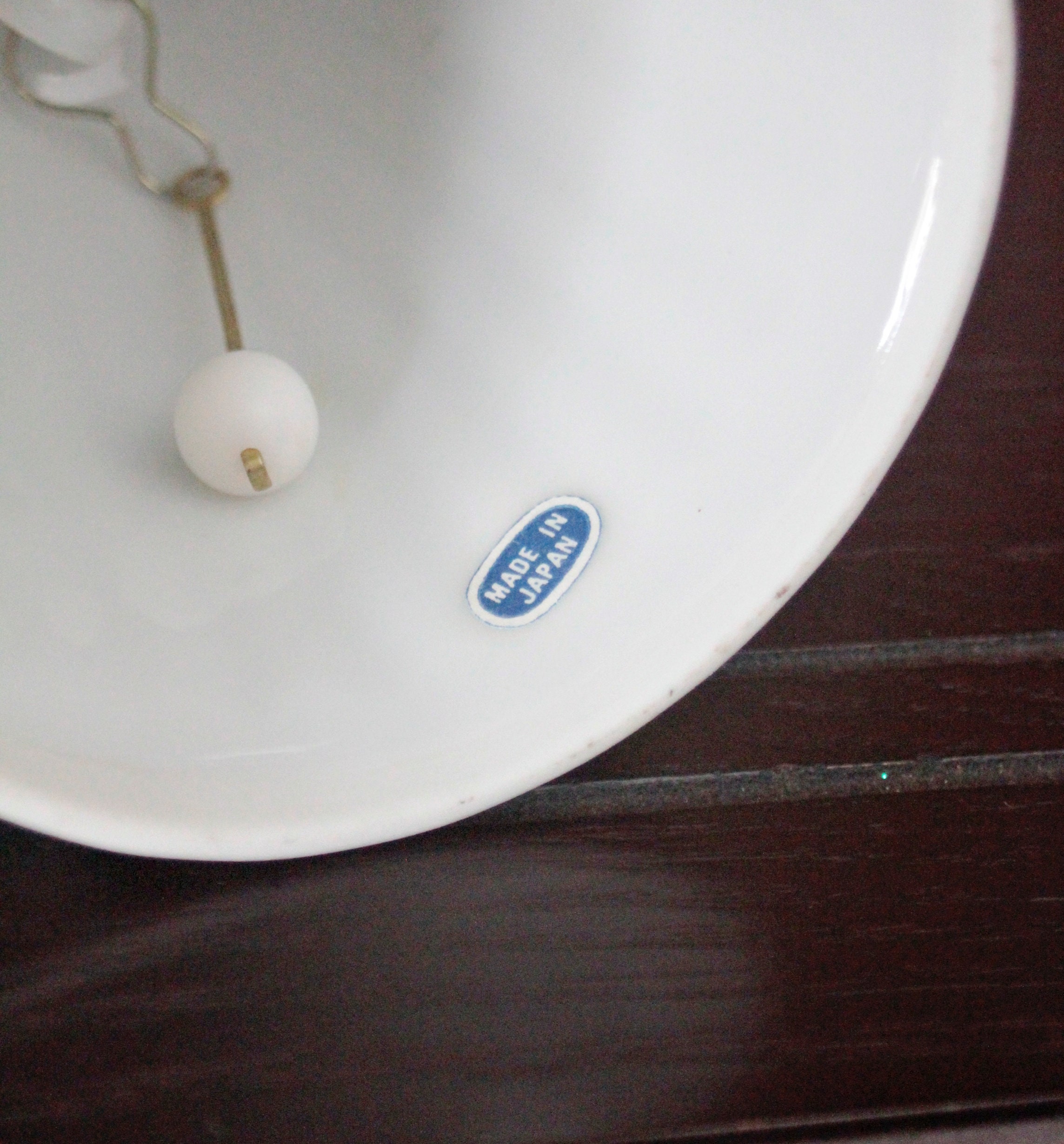 Vintage White Ceramic 3D Butterfly Floral Bell, Made in Japan