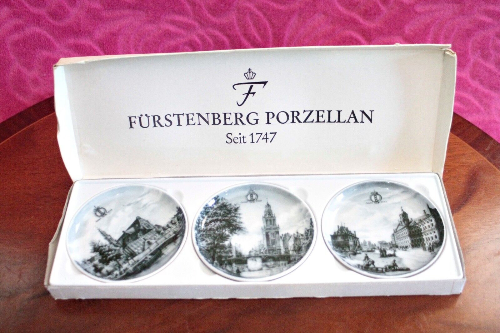 Vintage German Furstenberg Porzellan Seit 1747 Set 3 Porcelain