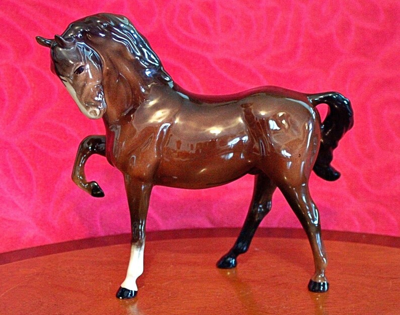 Vintage Beswick Porcelain Horse Figurine Etsy