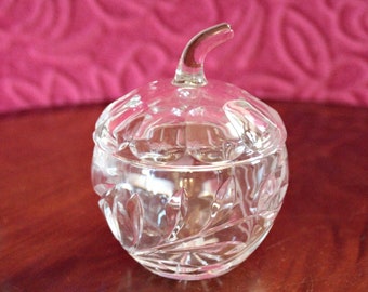 Vintage kristallen weckpot: honing-mosterdpotje