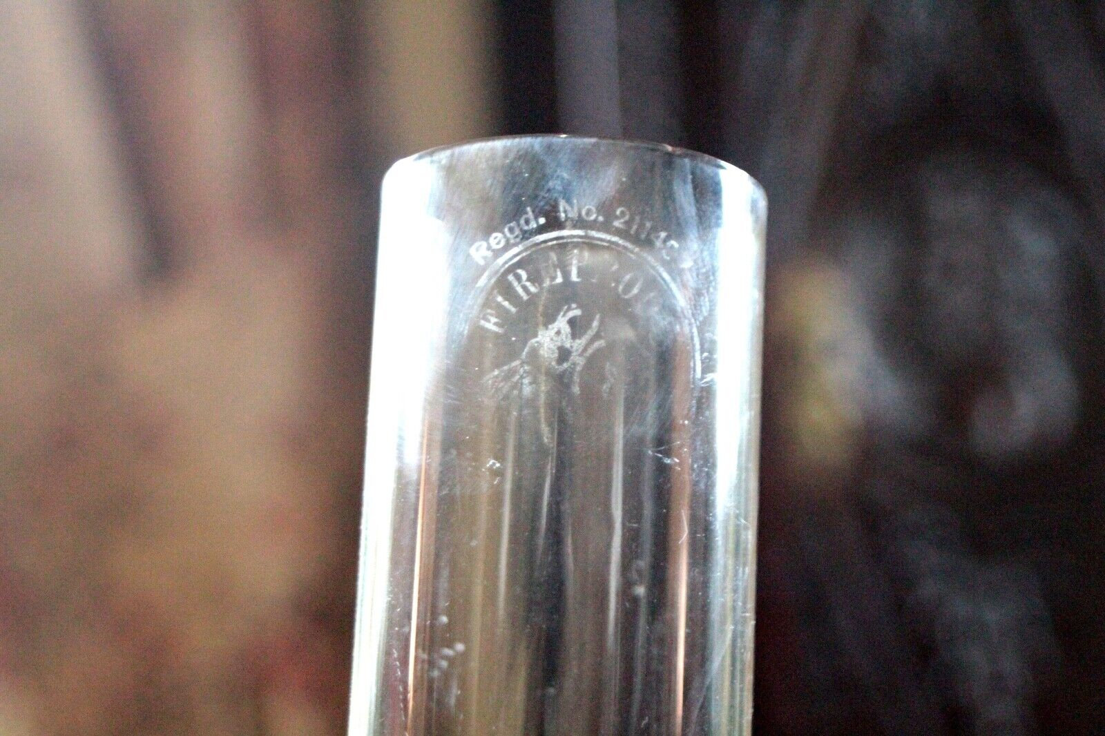 Antique Fireproof Glass Oil Lamp Chimney Flute Shade Cover 47 Mm