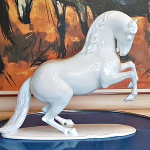 Vintage German Rosenthal Classic Rose  Porcelain White Horse Figurine