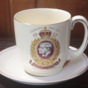 King GEORGE VI and Queen ELIZABETH 1937 Coronation Cup and Saucer