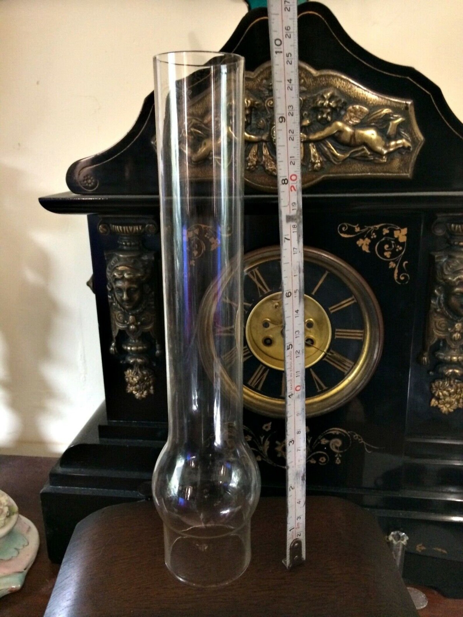 Antique Fireproof Glass Oil Lamp Chimney Flute Shade Cover 47 Mm