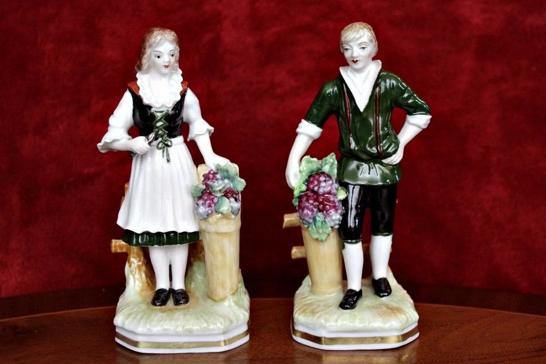 Pair of Antique German 'sitzendorf' Porcelain Figurines 'gardeners' - Etsy