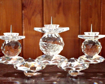 人気が高い Candle Pin Three Crystal Swarovski Holder Etsy - アクセサリー