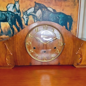 Vintage German KARL LAUFFER 8-day Mantle Clock with Westminster Chimes