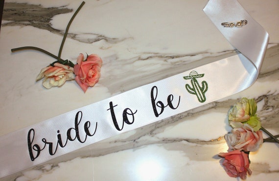 BRIDE TO BE Cactus Satin Sash. Bride to Be. Future Mrs