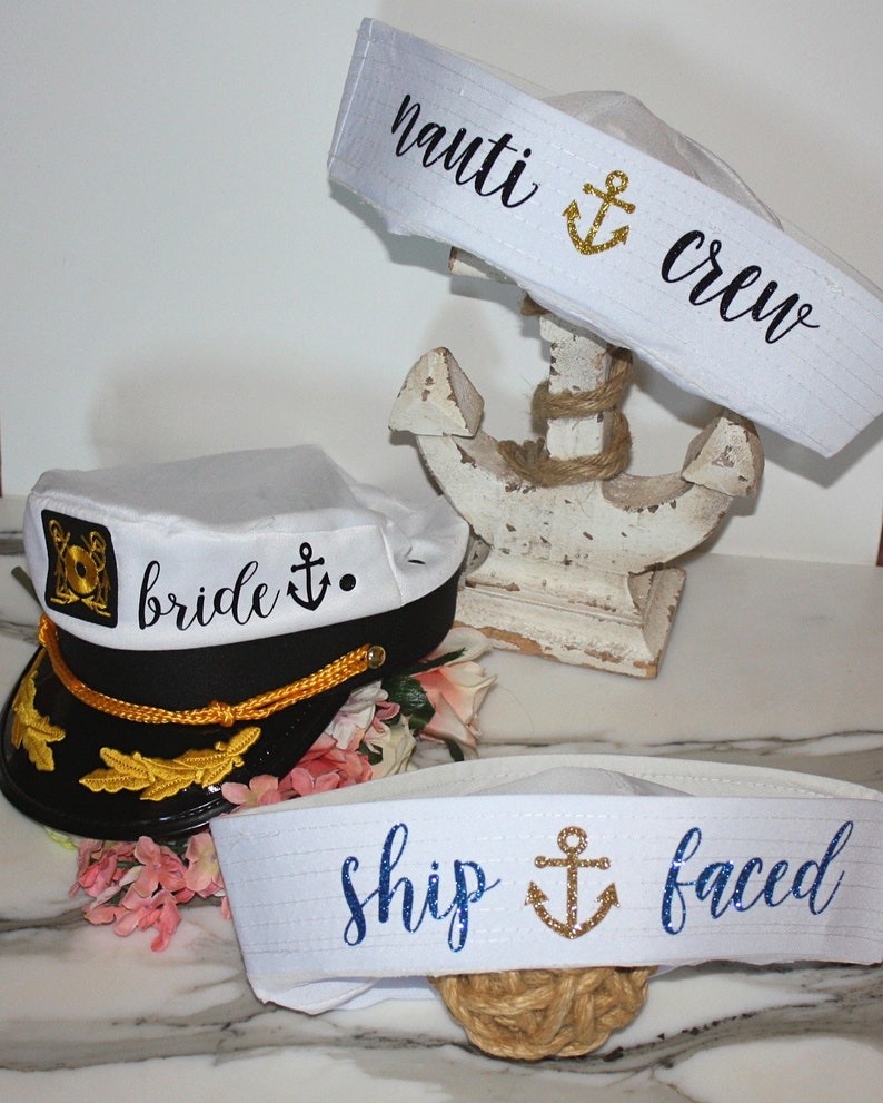 BRIDE SAILOR HAT. Nautical Bride Captain Hat.bride's Mate. Etsy
