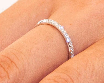 0.29 Carat women Diamonds eternity wedding Band in  white gold