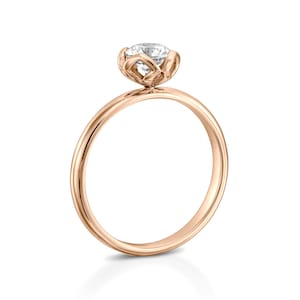 Diamant Blumen Versprechen Ring - Art Deco Verlobungsring - Gold floraler Ehering