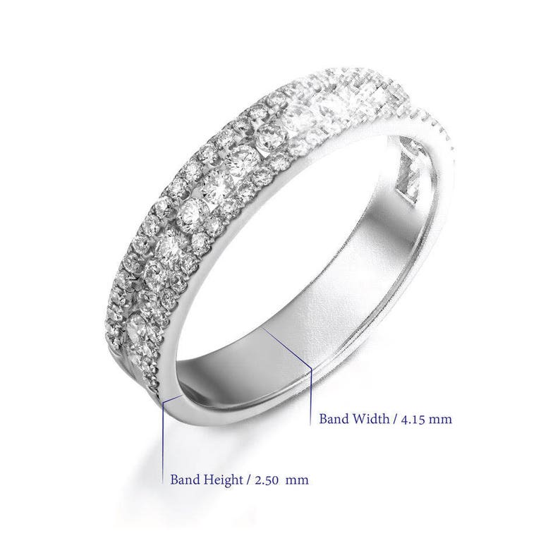 0.72 Carat Diamond wedding band white gold for her