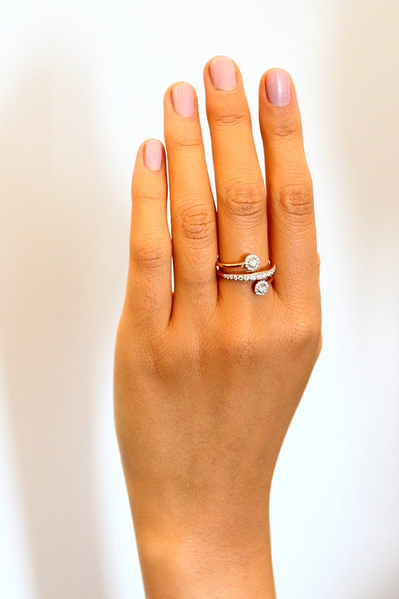 Unique Diamond Rings for Women 18K Yellow Gold Spiral Ring 2 Etsy UK