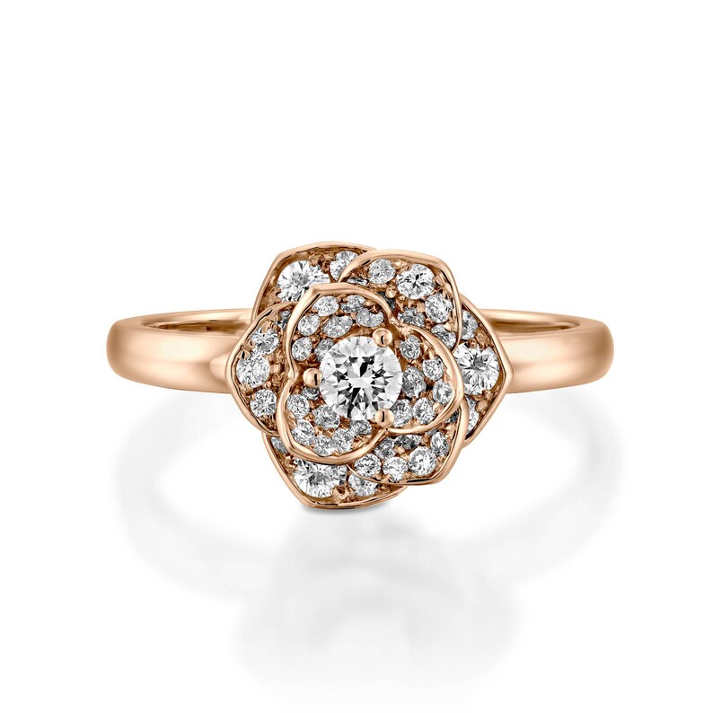 Diamond Flower engagement ring Blossom diamond ring Petals Etsy