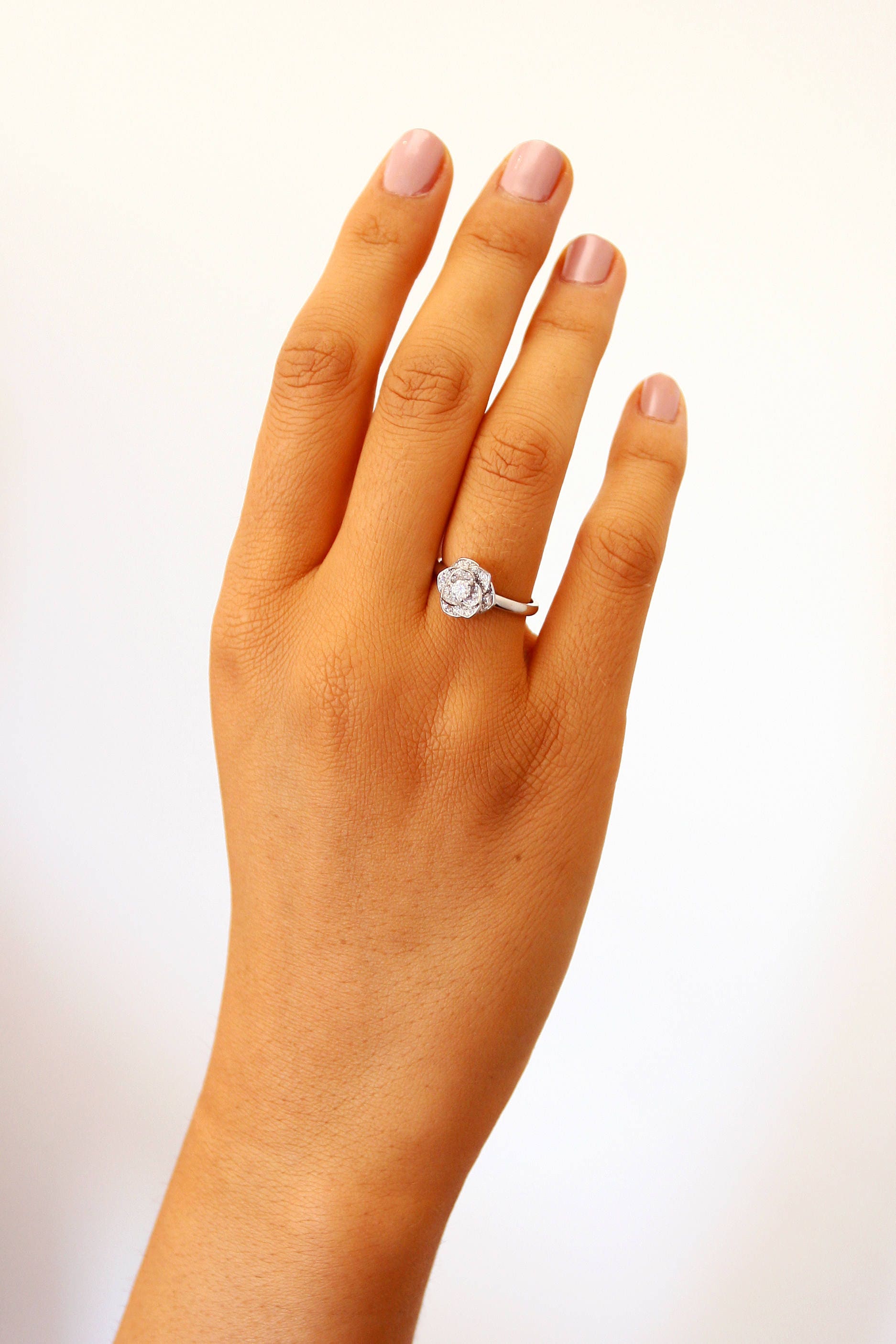 Floral Engagement Ring Diamond Bouquet Engagement Ring Etsy