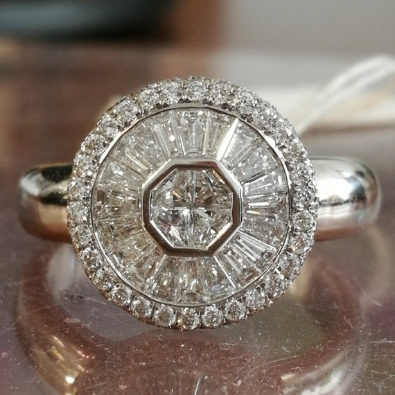 1.09CTW ~HEART~ PRINCESS STONES ENGAGEMENT BRIDAL RING size #5,6,7,8,9,10 //w BOX