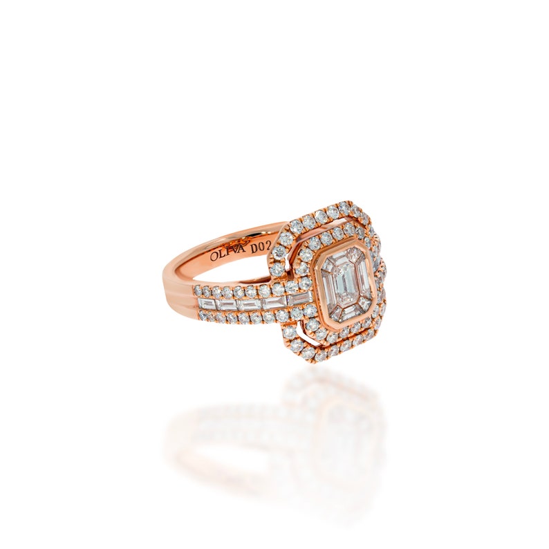 Single Line Invisible Setting Ring Stunning Invisible Setting Ring Big Single Centerded 1 Brilliant Cut ...