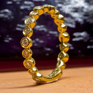 Eternity Band, natural diamonds Wedding Engagement ring, Stacking Bridal Ring, rose, yellow or white gold.