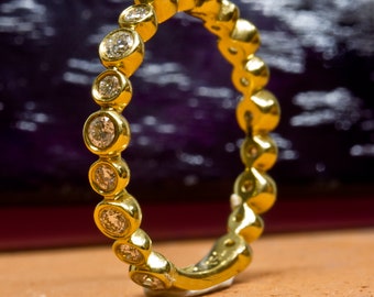 Eternity Band, natural diamonds Wedding Engagement ring, Stacking Bridal Ring, rose, yellow or white gold.