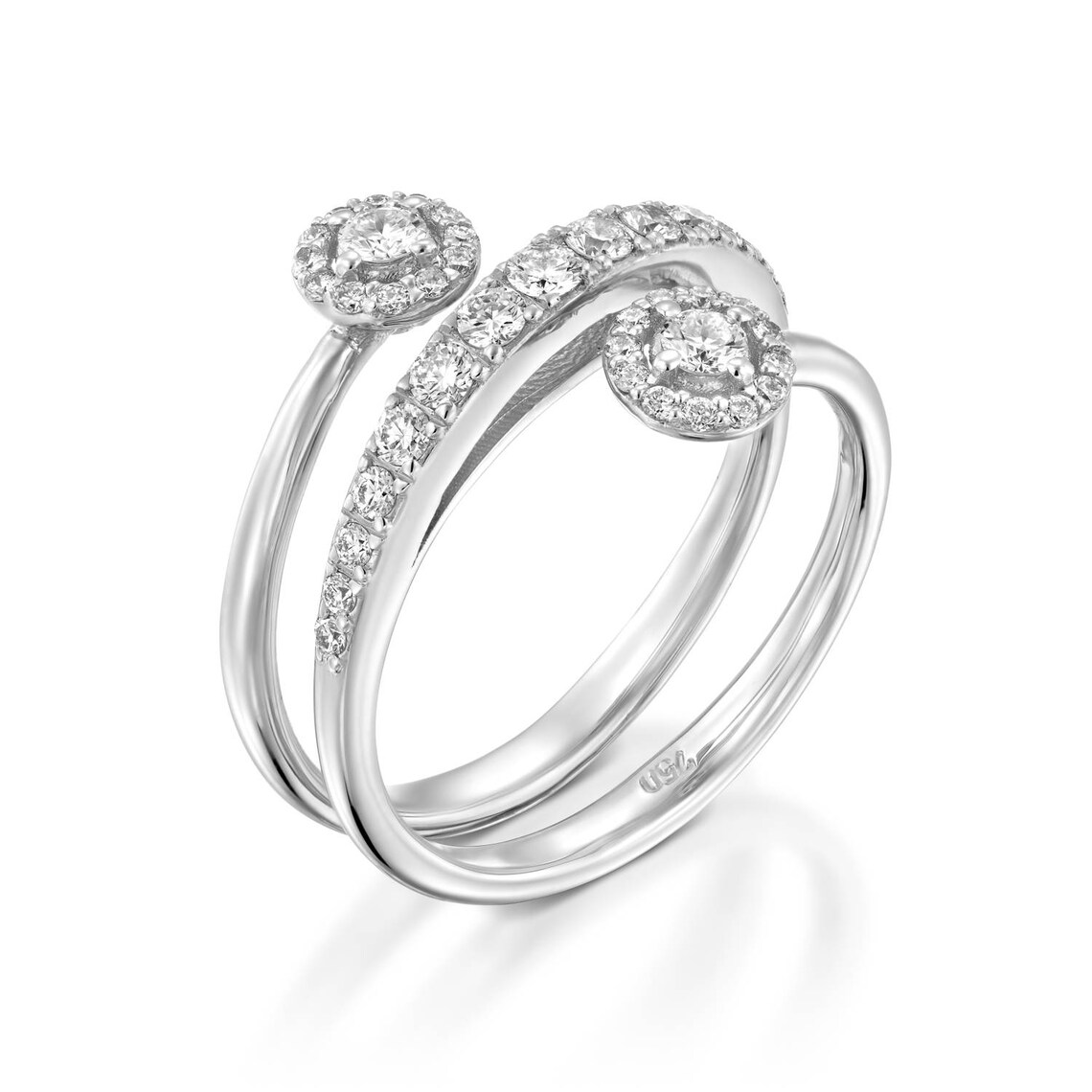 Unique Diamond Rings for Women 18K Yellow Gold Spiral Ring 2 Etsy