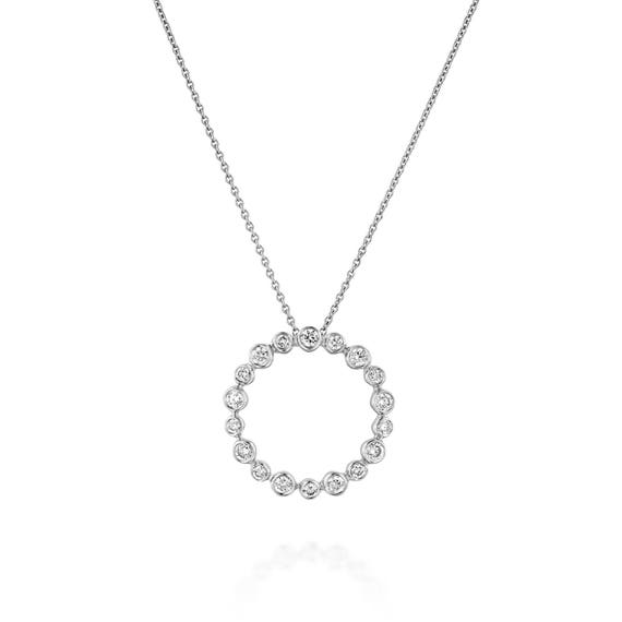 White gold hotsell diamond circle pendant