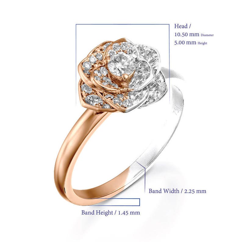 Floral Engagement Ring Diamond Bouquet Engagement Ring Etsy