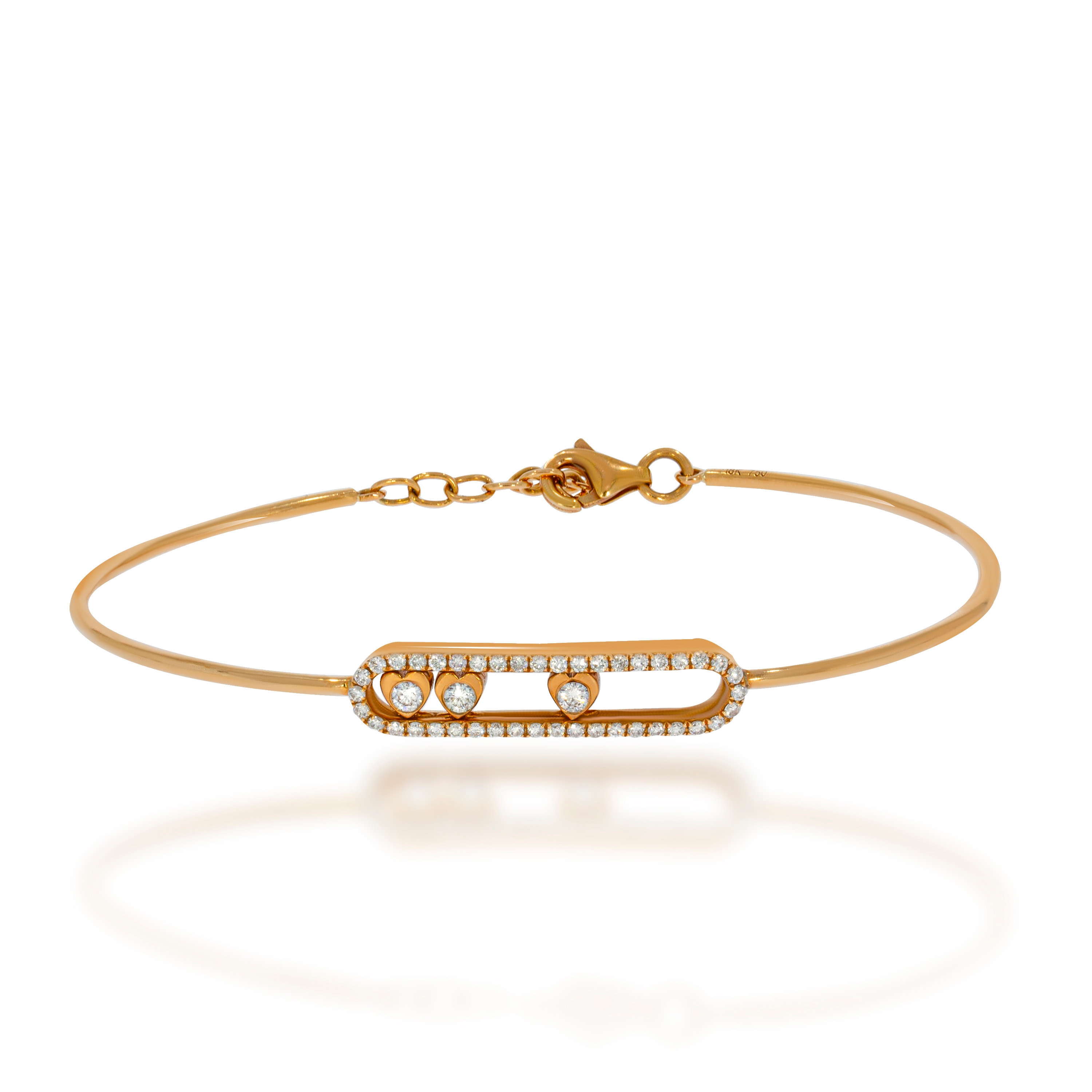 ブレスレット 18K Rose Gold Acrobate Bracelet 18k Rose Gold Bangle Bracelet With an Open Disc Studded With