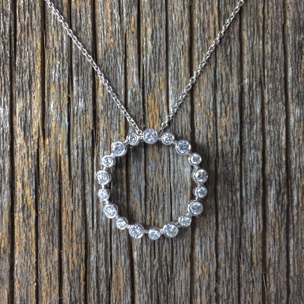 Circle Charm Necklace, 21''