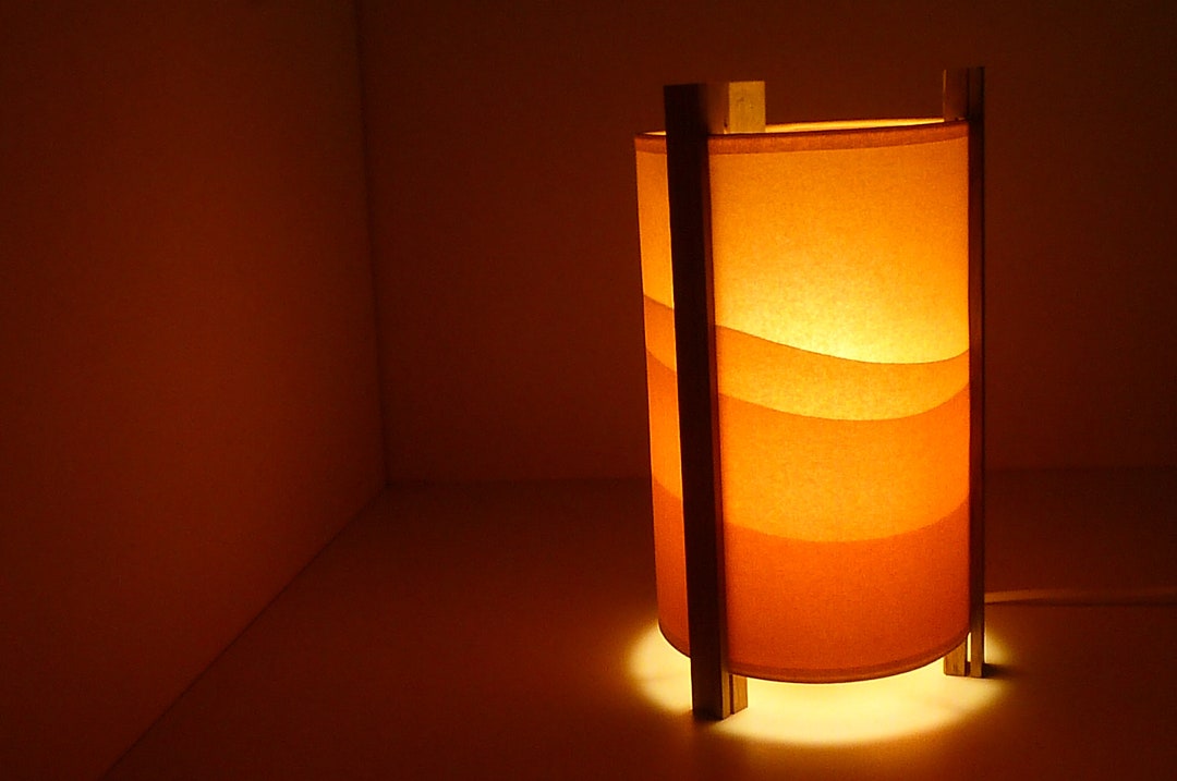Paper Floor Lamp Japan Lamp Orange Table Lamp Floor Lamp Etsy