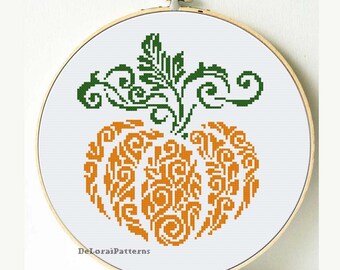 Pumpkin Cross Stitch Etsy