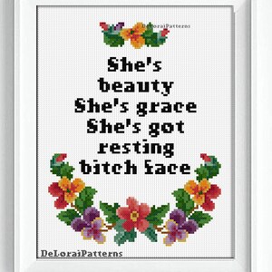 Sarcastic cross stitch pattern. Funny cross stitch, subversive modern cross stitch. Counted cross stitch digital pattern. Funny craft gift.