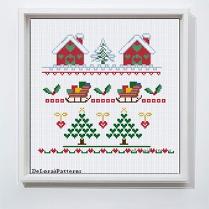 Christmas cross stitch pattern. Easy cross stitch Christmas pattern. Cute DIY Christmas decorations. Digital cross stitch pdf pattern